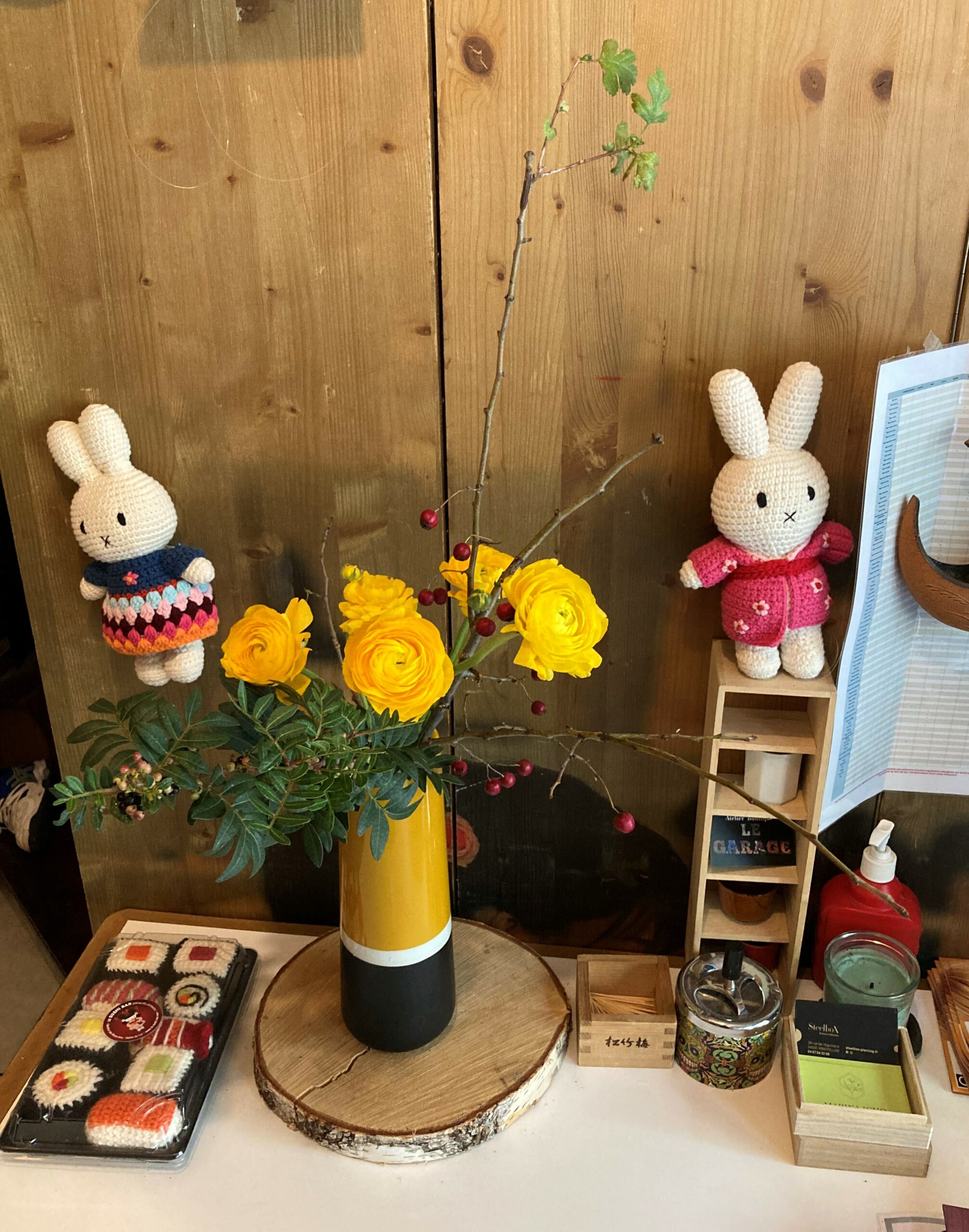 L'ikebana au Sushibar pour cette semaine MARINA ICHO