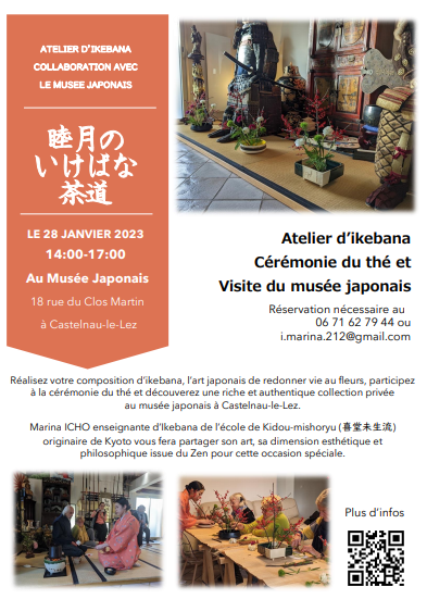 Atelier d’ikebana et cérémonie du thé au musée japonais