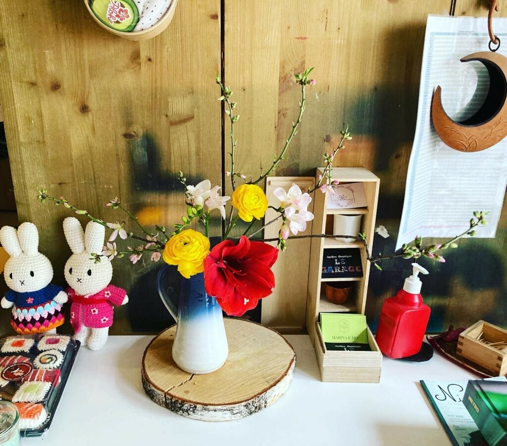 Flower arrangement @Sushi bar on Feb 7